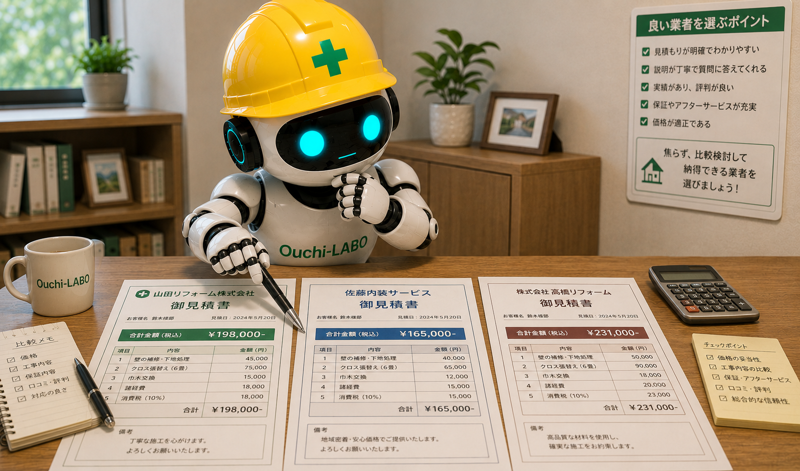 住宅修理の相見積もりで数万円得するコツ